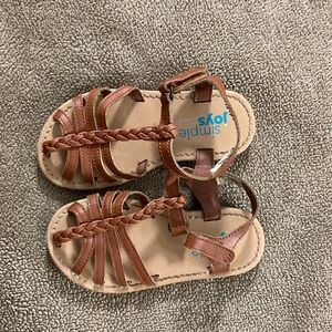 Kids Brown Leather Sandals